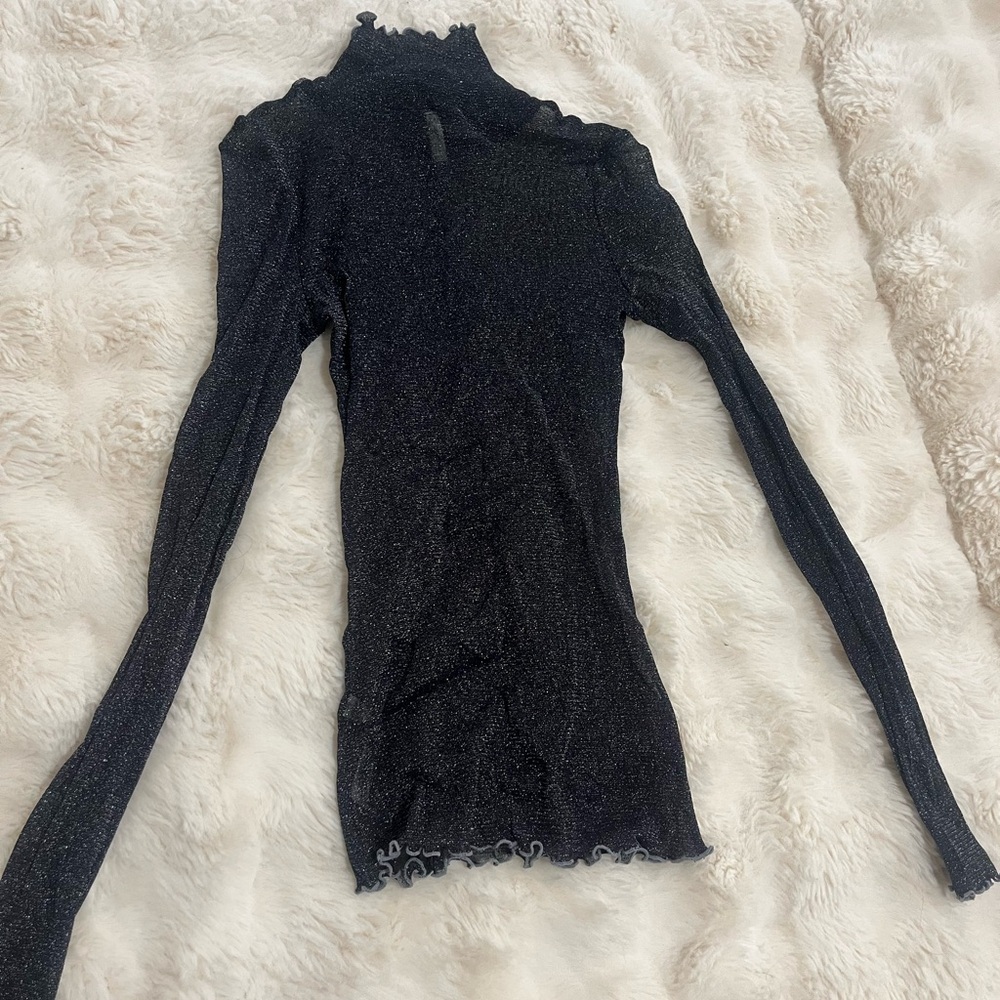 Black Sparkly Long Sleeve Top